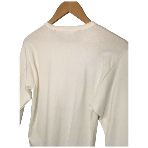 Champion Mens Small Heritage Logo Cotton Shirt Round Neck Long Sleeves White - Picture 11 of 12
